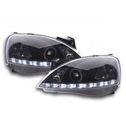 Phare Daylight LED Feux de jour LED Opel Corsa C 01-06 noir, Eclairage Opel
