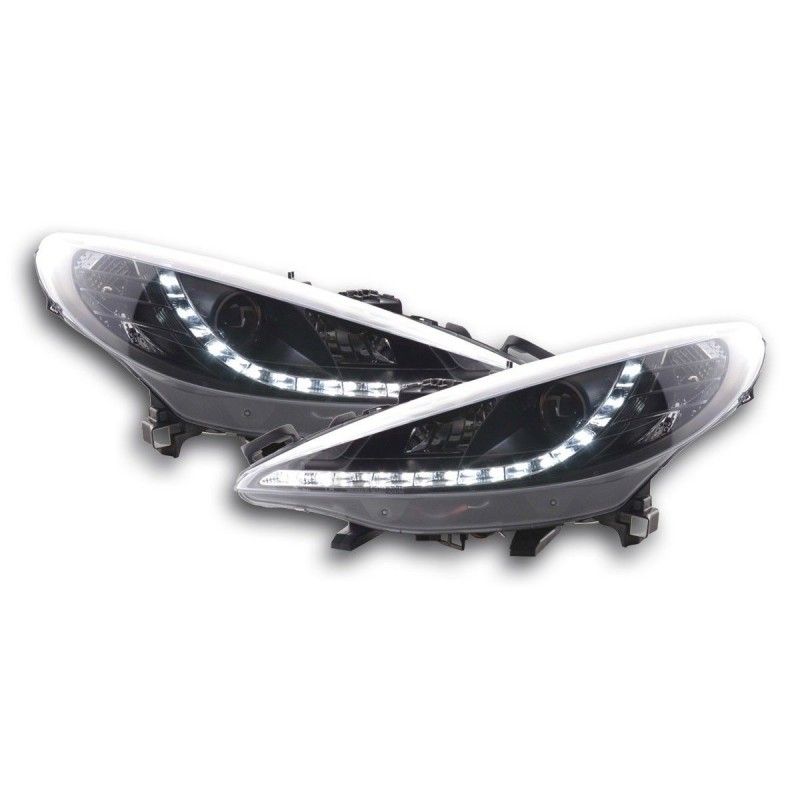 Phare Daylight LED feux de jour Peugeot 207 06- noir, Eclairage Peugeot