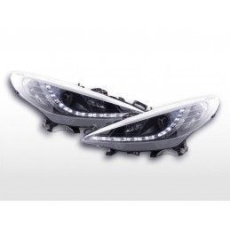 Phare Daylight LED Feux de jour LED Peugeot 207 06- noir pour véhicules avec direction à droite, Nouveaux produits fk