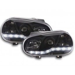 Phare Daylight LED feux de jour VW Golf 4 97-03 noir, Eclairage Volkswagen