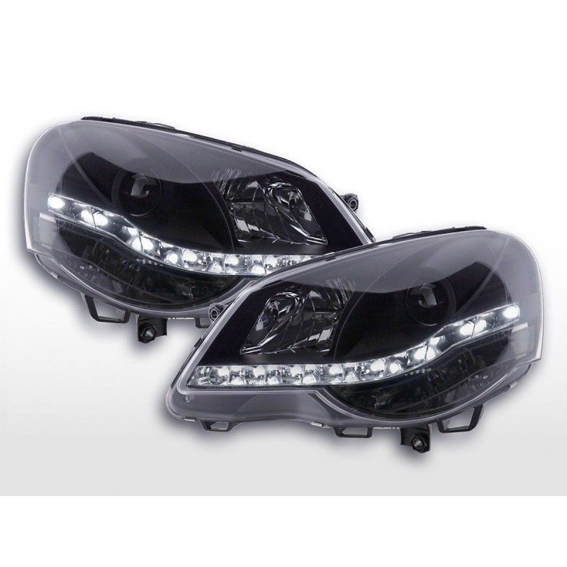 Phare Daylight LED feux de jour VW Polo 4 9N3 noir, Eclairage Volkswagen