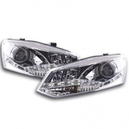 Phare Daylight LED DRL look VW Polo type 6R 2010- chrome, Eclairage Volkswagen