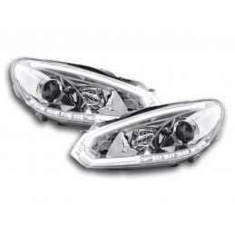 Phares Daylight LED feux de jour VW Golf 6 08-12 chrome, Eclairage Volkswagen
