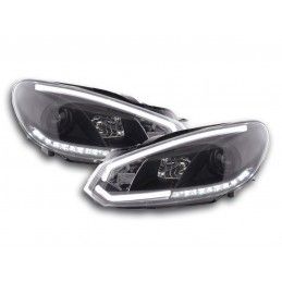 Phare Daylight LED feux de jour VW Golf 6 08-12 noir, Eclairage Volkswagen