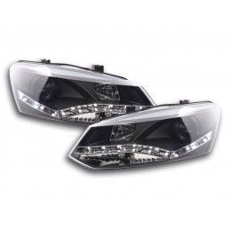 Phare Daylight LED look DRL VW Polo type 6R 2010- noir pour conduite à droite, Nouveaux produits fk