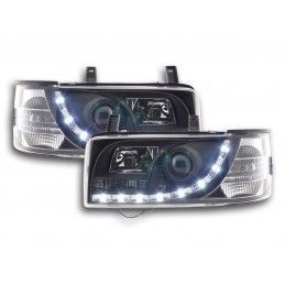 Phare Daylight LED look DRL Bus VW type T4 90-96 noir pour conduite à droite, Eclairage Volkswagen