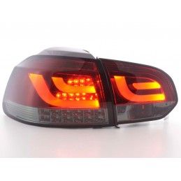 Kit feux arrières LED VW Golf 6 type 1K 2008 à 2012 rouge / noir avec clignotants LED, Eclairage Volkswagen