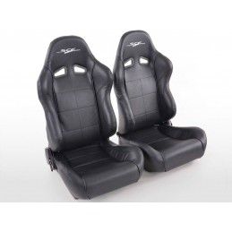Sièges sport FK Set de sièges auto demi-coque SCE-Sportive 1 cuir synthétique noir, Nouveaux produits fk