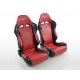 Sièges sport FK Sièges auto demi-coque Set SCE-Sportive 2 simili cuir rouge / noir, Nouveaux produits fk