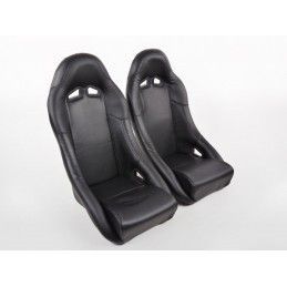 Sièges sport FK Sièges baquets complets pour voiture Set Club cuir synthétique noir, Nouveaux produits fk