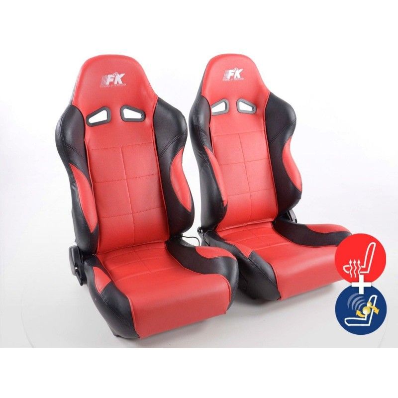 Sièges sport FK Sièges auto demi-coque Set Comfort avec siège chauffant + fonction massage, Sièges