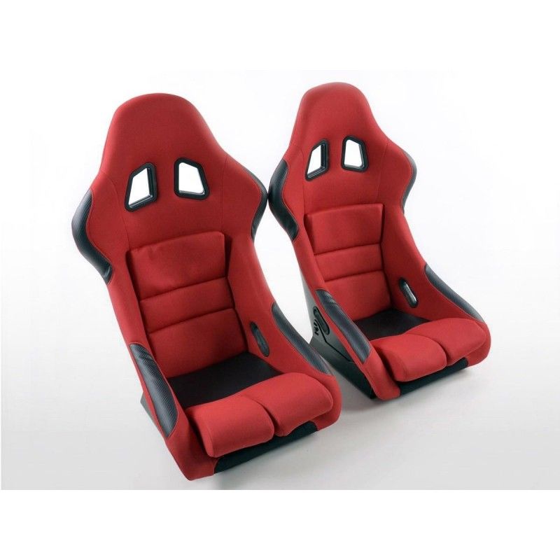 Sièges sport FK Sièges baquets complets pour voiture Set Edition 2 tissu rouge, Sièges