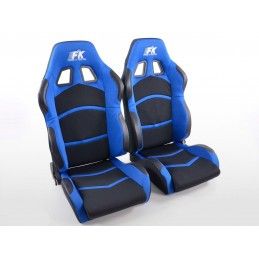 Sièges sport FK ensemble de sièges auto demi-coque tissu Cyberstar noir / bleu, Sièges