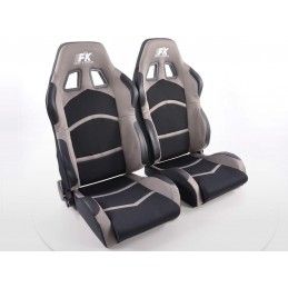 Sièges sport FK ensemble de sièges auto demi-coque tissu Cyberstar noir / gris, Sièges