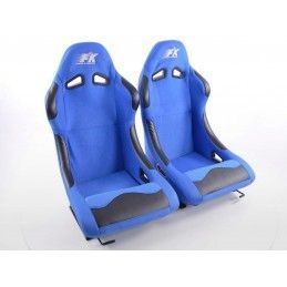 Sièges sport FK Sièges baquets complets pour voiture Set Basic tissu bleu, Sièges