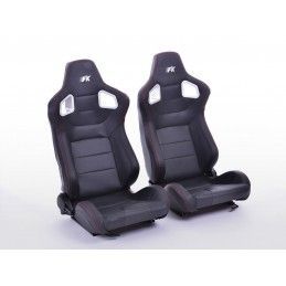 Sièges sport FK Sièges demi-coque pour voiture Set Stuttgart simili cuir noir aspect carbone, Nouveaux produits fk