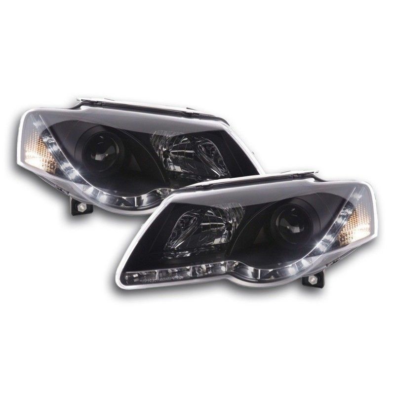 Phare Daylight LED DRL look VW Passat type 3C 05- noir, Eclairage Volkswagen