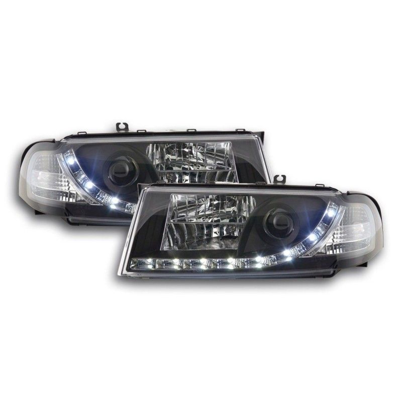 Phare Daylight LED DRL look Skoda Octavia type 1U 01-04 noir, Eclairage Skoda