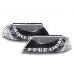 Phare Daylight LED look DRL VW Passat type 3BG 00-05 noir, Eclairage Volkswagen