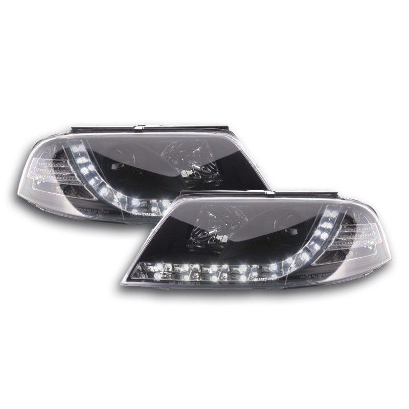 Phare Daylight LED look DRL VW Passat type 3BG 00-05 noir, Eclairage Volkswagen