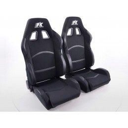 Sièges sport FK Set de sièges auto demi-coque tissu Cyberstar noir, Sièges