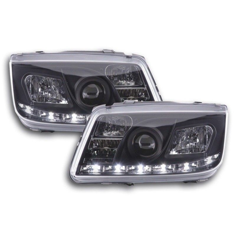 Phare Daylight LED DRL look VW Bora type 1J 99-04 noir, Eclairage Volkswagen