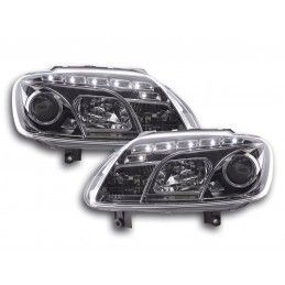 Phares Daylight LED DRL look VW Touran Type 1T / VW Caddy Type 2K 03- chrome, Eclairage Volkswagen