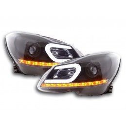 Phare Daylight LED DRL look Mercedes Classe C W204 11-14 noir, Eclairage Mercedes