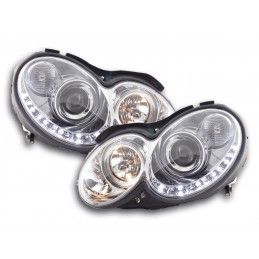 Phare Daylight LED DRL look Mercedes CLK W209 04-09 chrome, Eclairage Mercedes