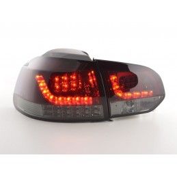 Kit feux arrières LED VW Golf 6 type 1K 2008-2012 rouge / noir avec clignotants LED pour conduite à droite, Golf 6