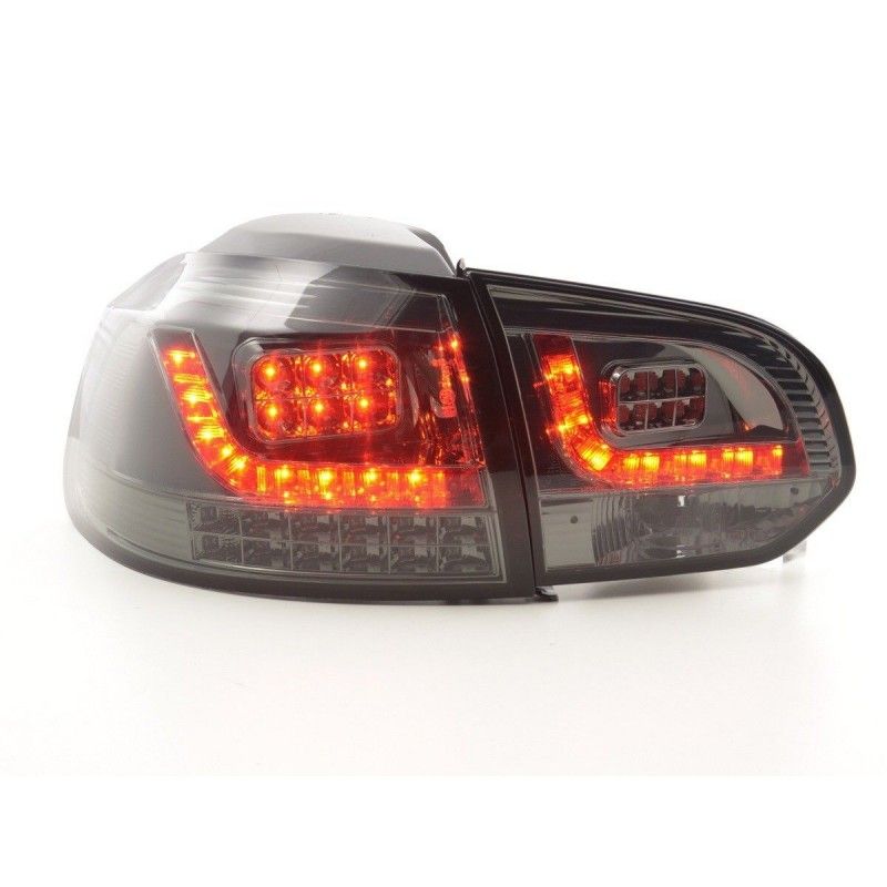 Kit feux arrières LED VW Golf 6 type 1K 2008-2012 noir avec clignotants LED pour conduite à droite, Golf 6