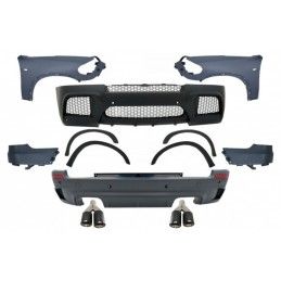 Complete Body Kit with Front Fenders with Dual Twin Exhaust Muffler Tips Carbon Fiber Matte suitable for BMW X5 E70 (2007-2013) 