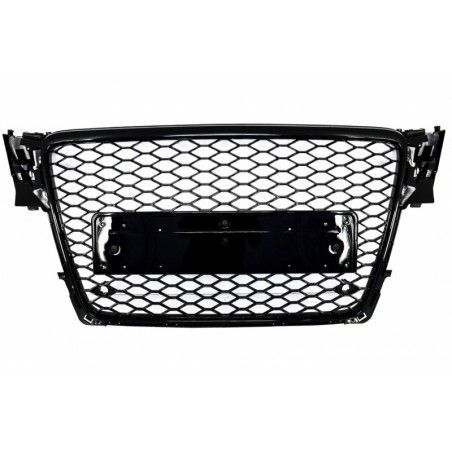 Badgeless Front Grille with Fog Lamp Covers and LED Daytime Running Light Headlights suitable for AUDI A4 B8 (2008-2011) RS4 Des