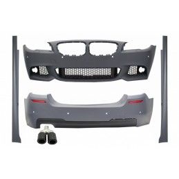 Body Kit with Exhaust Muffler Tip Matte Carbon Fiber Inlet 5.8 cm Left Side suitable for BMW 5 Series F10 (2011-2014) M-Technik 
