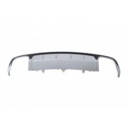 Rear Bumper Valance Diffuser with Exhaust Muffler Tips and Grille suitable for Audi A6 4G Facelift (2015-2018) Limousine Avant R