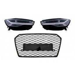 Front Grille with Full LED Headlights Sequential Dynamic Turning Lights suitable for Audi A6 C7 4G Facelift (2015-2018) RS6 Matr