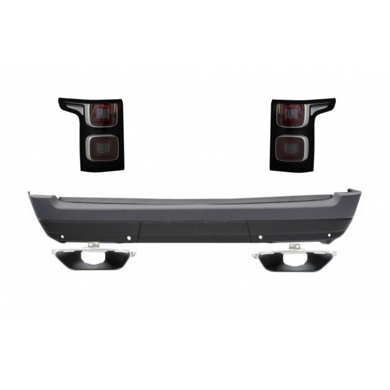 Rear Bumper with Exhaust Muffler Tips and Full LED Taillights suitable for Range Rover Vogue L405 (2013-2017) Facelift 2018+ Des