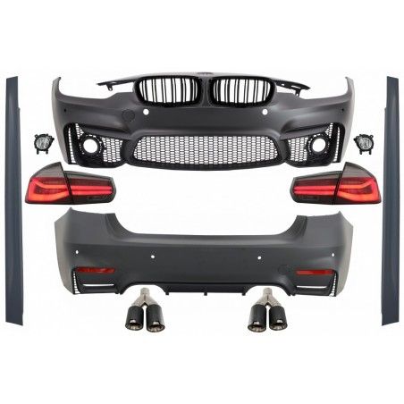 Body Kit suitable for BMW 3 series F30 (2011-2019) with LED Taillights Dynamic Sequential Turning Light and Exhaust Muffler Tips