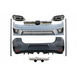 Complete Body Kit suitable for VW Golf 7 VII 5G1 (2012-2017) R400 Design with Complete Exhaust System And Headlights 3D LED DRL 