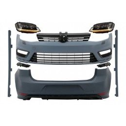 Complete Body Kit suitable for VW Golf 7 VII (2012-2017) R-line Look with Headlights 3D LED DRL Flowing Dynamic Sequential Turni