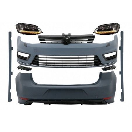 Complete Body Kit suitable for VW Golf 7 VII (2012-2017) R-line Look with Headlights 3D LED DRL Flowing Dynamic Sequential Turni