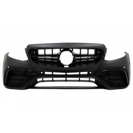 Front Bumper with Diffuser and Exhaust Muffler Tips Black suitable for Mercedes E-Class W213 S213 Standard (2016-2019) E63 Desig