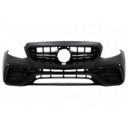 Front Bumper with Diffuser and Exhaust Muffler Tips suitable for Mercedes E-Class W213 S213 Standard (2016-2019) E63 Design Blac