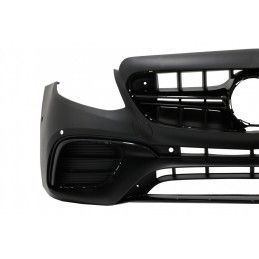 Front Bumper with Diffuser and Exhaust Muffler Tips suitable for Mercedes E-Class W213 S213 Standard (2016-2019) E63 Design Blac