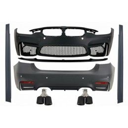 Complete Body Kit suitable for BMW F30 (2011-2019) with Dual Twin Exhaust Muffler Tips Carbon Fiber EVO II M3 CS Style Without F
