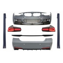 Complete Body Kit suitable for BMW 3 Series F30 (2011-2019) with Trunk Spoiler and LED Taillights Dynamic Sequential Turning Lig