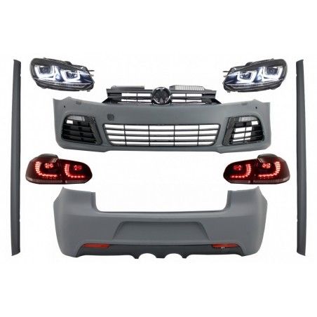 Complete Body Kit suitable for VW Golf VI 6 MK6 (2008-2013) R20 Design with Headlights and Taillights Dynamic Turning Light Only