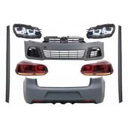 Complete Body Kit suitable for VW Golf VI 6 MK6 (2008-2013) R20 Design with Headlights LED RHD and Taillights Dynamic Turning Li