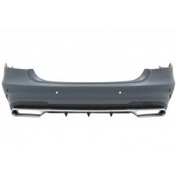 Rear Bumper with Exhaust Muffler Tips Black Edition and LED Light Bar Taillights suitable for Mercedes W212 E-Class Facelift (20