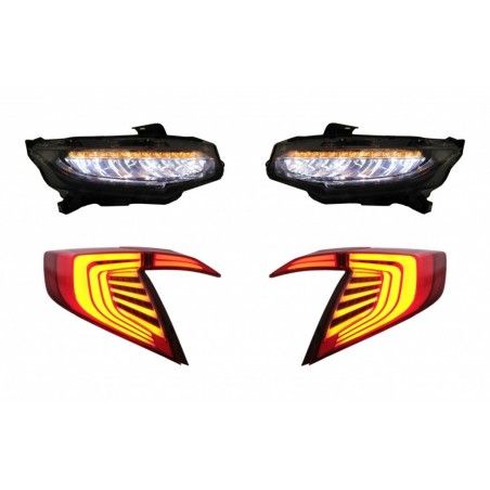 Assembly Headlights and Taillights suitable for HONDA Civic MK10 FC FK (2016-up) Limousine Full LED with Sequential Dynamic Turn